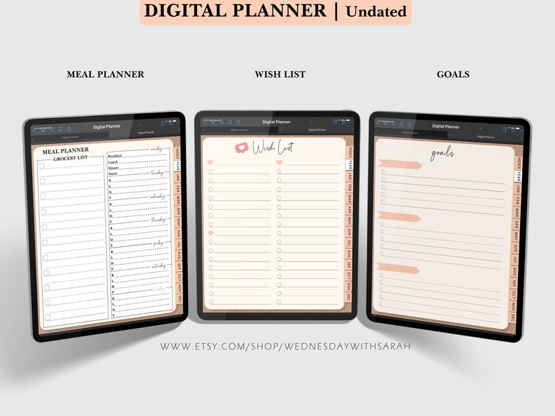 Undated Digital Planner iPad Planner PDF Planner Work Etsy
