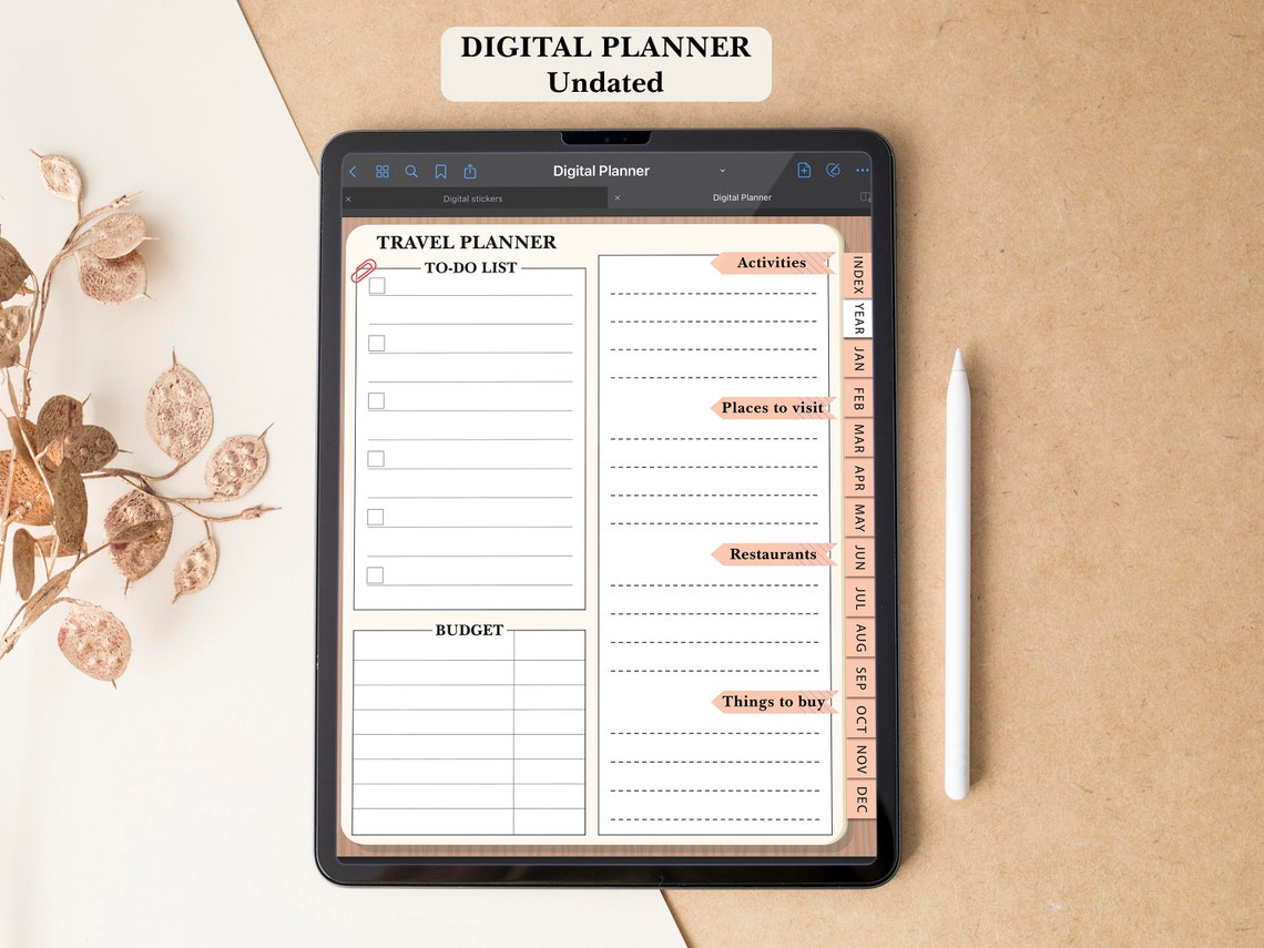 Undated Digital Planner iPad Planner PDF Planner Work Etsy