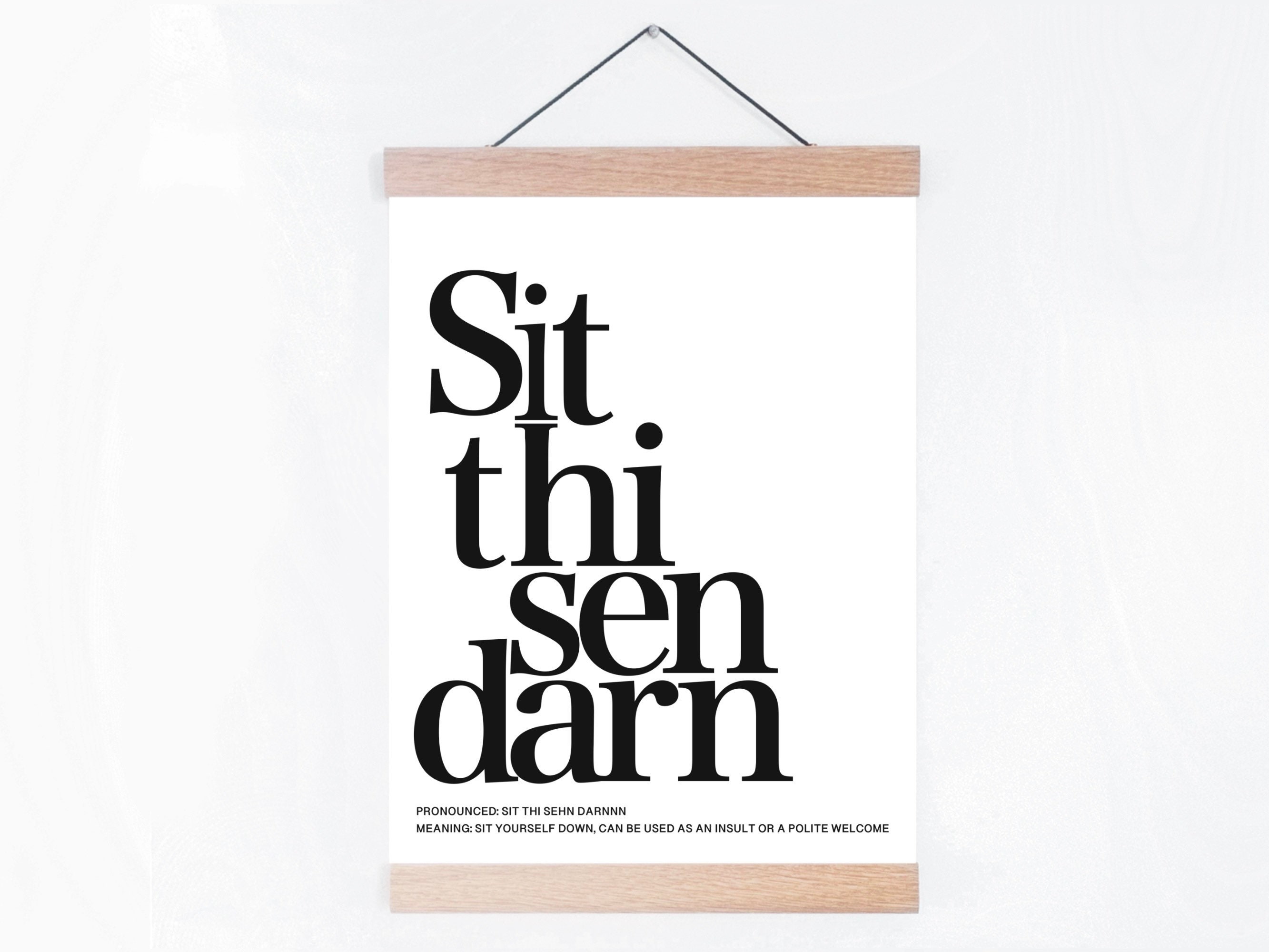 Yorkshire Dialect Print Yorkshire Slang Sit Thi Sen Darn Etsy UK