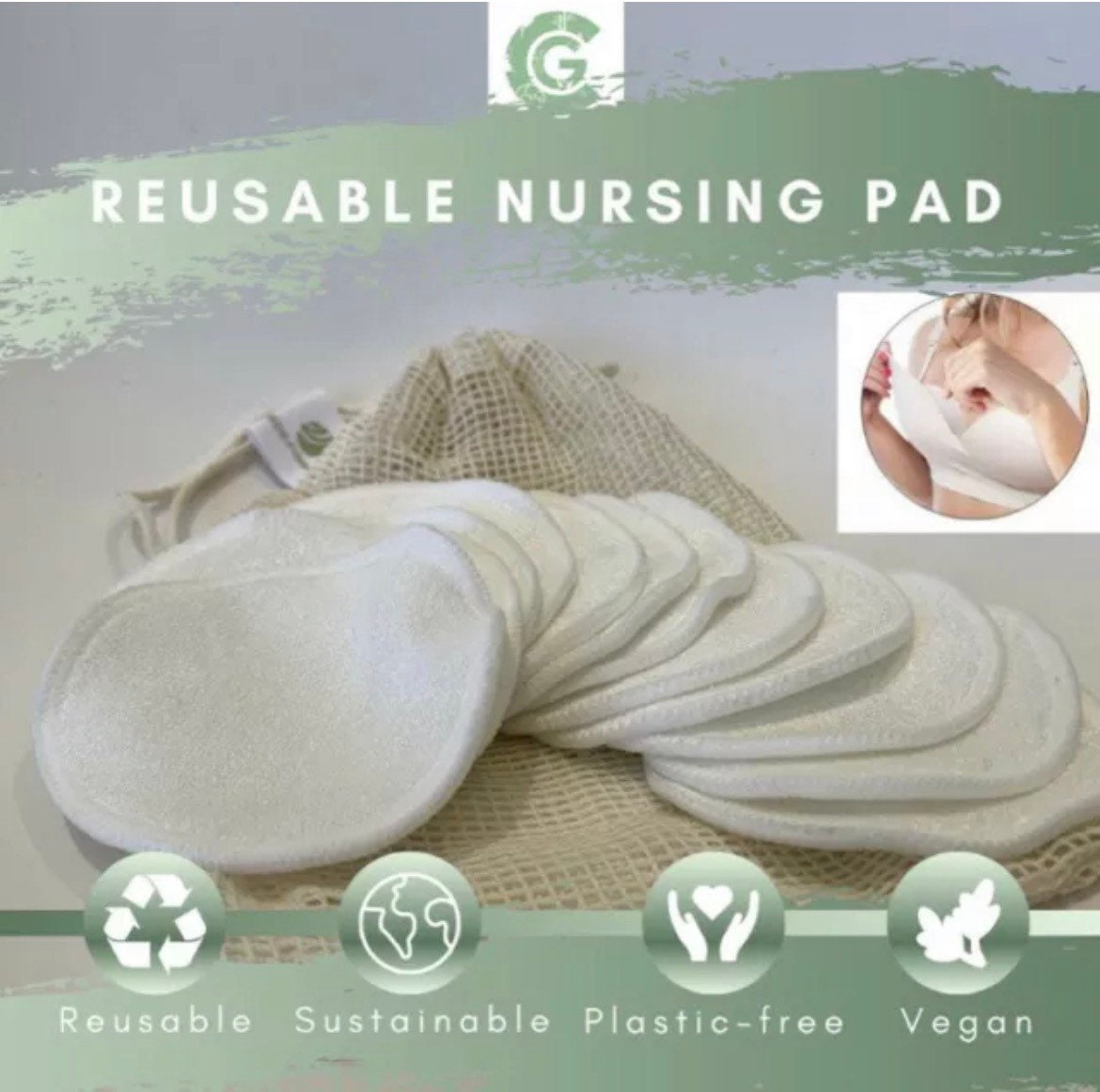 PureTree Organic Cotton Disposable Nursing Pads - for Breastfeeding (1 Box  - 100 Pads)