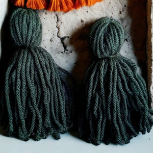 Extra Large Handmade Yarn Tassel Earrings