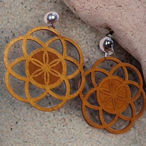 Clip on Chakra Flower Flower of Life Yoga Earrings