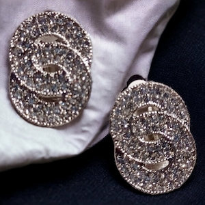 Rhinestone Stud Cluster Clip On Earrings