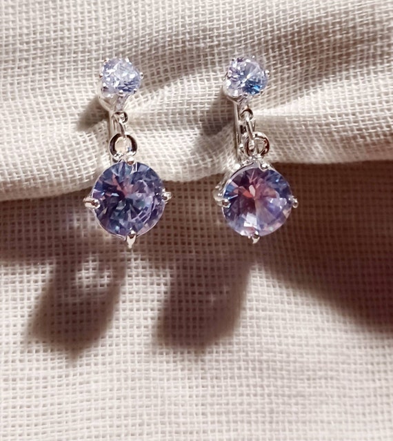 Small Crystal dangle Clip On Earrings - image 1