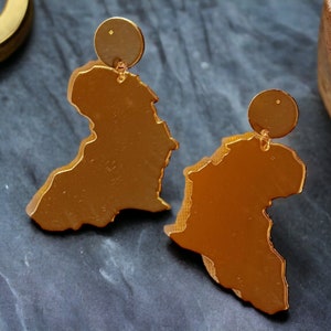 Mirrored Acrylic Africa Earrings