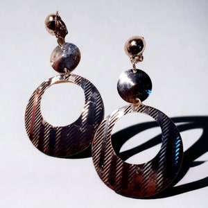 Silver Metal Hoop Clip On Earrings