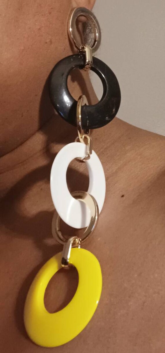 Handmade Abstract Pop Art Acrylic Statement Earri… - image 2