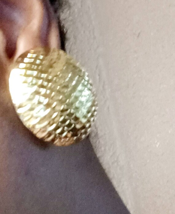 Extra Large Giant sized Gold Ball Stud Clip On Ea… - image 3