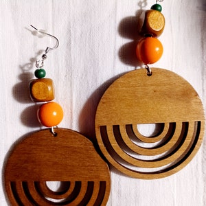 Handmade Boho  Hoop Dangle Earrings pierced ears