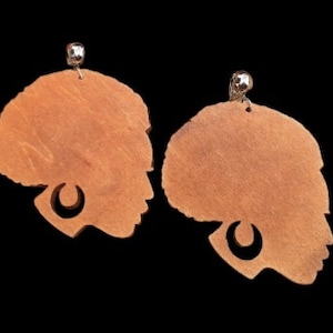 Extra Large Afrocentric Clip On Earrings Brown
