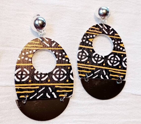 Mudcloth Print Midi Kaftan and Earrings Set with tags… Gem
