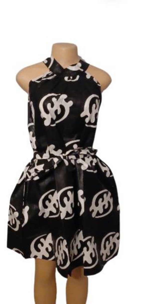 Handmade Adinkra Gye Nyame Halter Dress Free Size