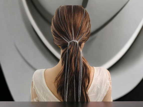 Clip on chain hair clip Hair accessories - image 2