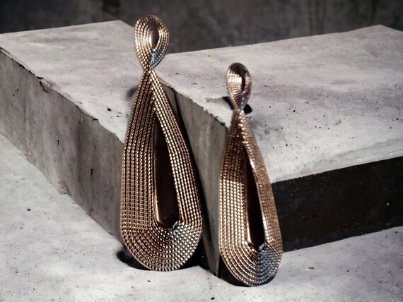 Extra Large Industrial Rustic Galvanized metal Abstract Earrings (pierced ears)
