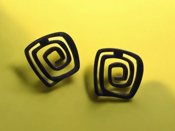 Abstract Pop Art Acrylic Statement Stud Earrings … - image 1