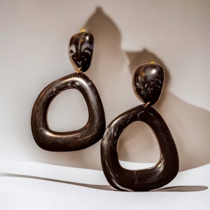 Vintage Chunky Acrylic Earrings Clip on Style