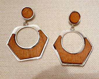 Minimalist Wooden Hoop Earrings