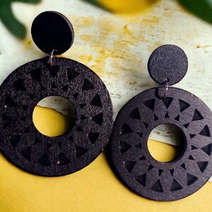 Handmade Boho Clip On Dangle Earrings black