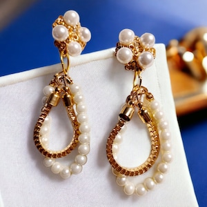 Handmade Faux Pearl  Clip On Earrings