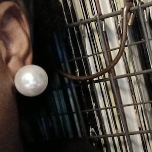 Extra Large Giant Classic Pearl Stud Clip On Earrings