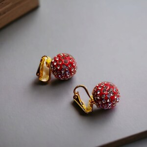 Rhinestone Stud Cluster Clip On Earrings
