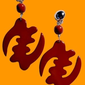 Vintage Bovine Adinkra Gye Nyame Handmade in Kenya Clip on Earrings