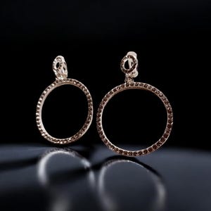 Rhinestone Hoop Clip On Earrings silver