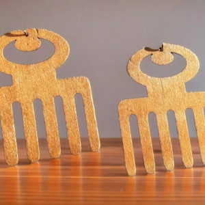 Classic Adinkra Symbol Wooden Earrings