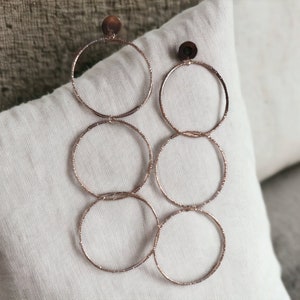 Extra Long 7 inch  Hoop  Earrings Silver