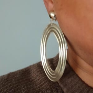 Gold hammered metal Minimalist  Clip on Hoop Earrings