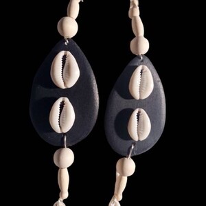 Extra Large Handmade Cowrie Shell  Earrings Clip on