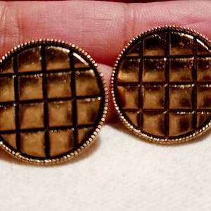 Classy Gold Hammered Stud Clip On Earrings medium