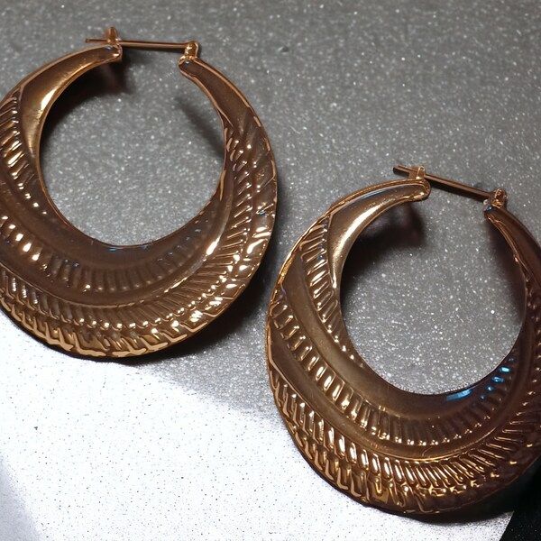 Vintage Style Giant Hip Hop Large Bamboo Earrings.