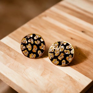 Large Rhinestone Stud Cluster Clip On Earrings