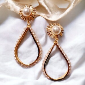 Handmade Faux Pearl  Clip On Earrings