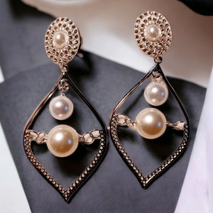 Handmade Faux Pearl  Clip On Earrings
