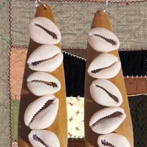 Extra Large Handmade Cowrie Shell  Earrings