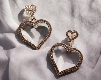 Rhinestone Clip On Earrings Handmade Tibetan Silver Leaf Dangle - Foto 4