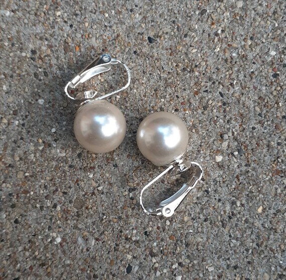 Classic Pearl Stud Clip On Earrings - image 2