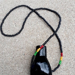 Mens Vintage Black Fist Wooden Statement Necklace
