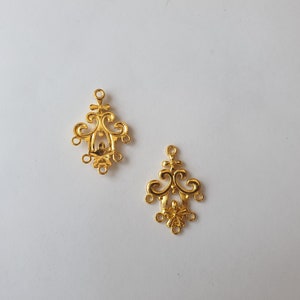 Gold Plated Brass Chandelier Flower Connectors