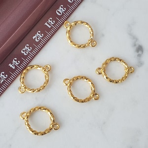 10x Gold Kreis Verbinder, gedrehte Ring Verbinder, gedrehte Goldringe, Schmuckzubehör