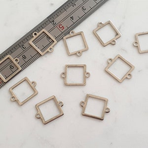 10 x Stainless Steel Square Connectors, Square Links, Geometric Joiners Jewellery Supplies