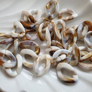10 x Marbled Acrylic Chain Links, Plastic Chain Connectors, Quick Link Connectors Marble, Open Twist Chain Rings