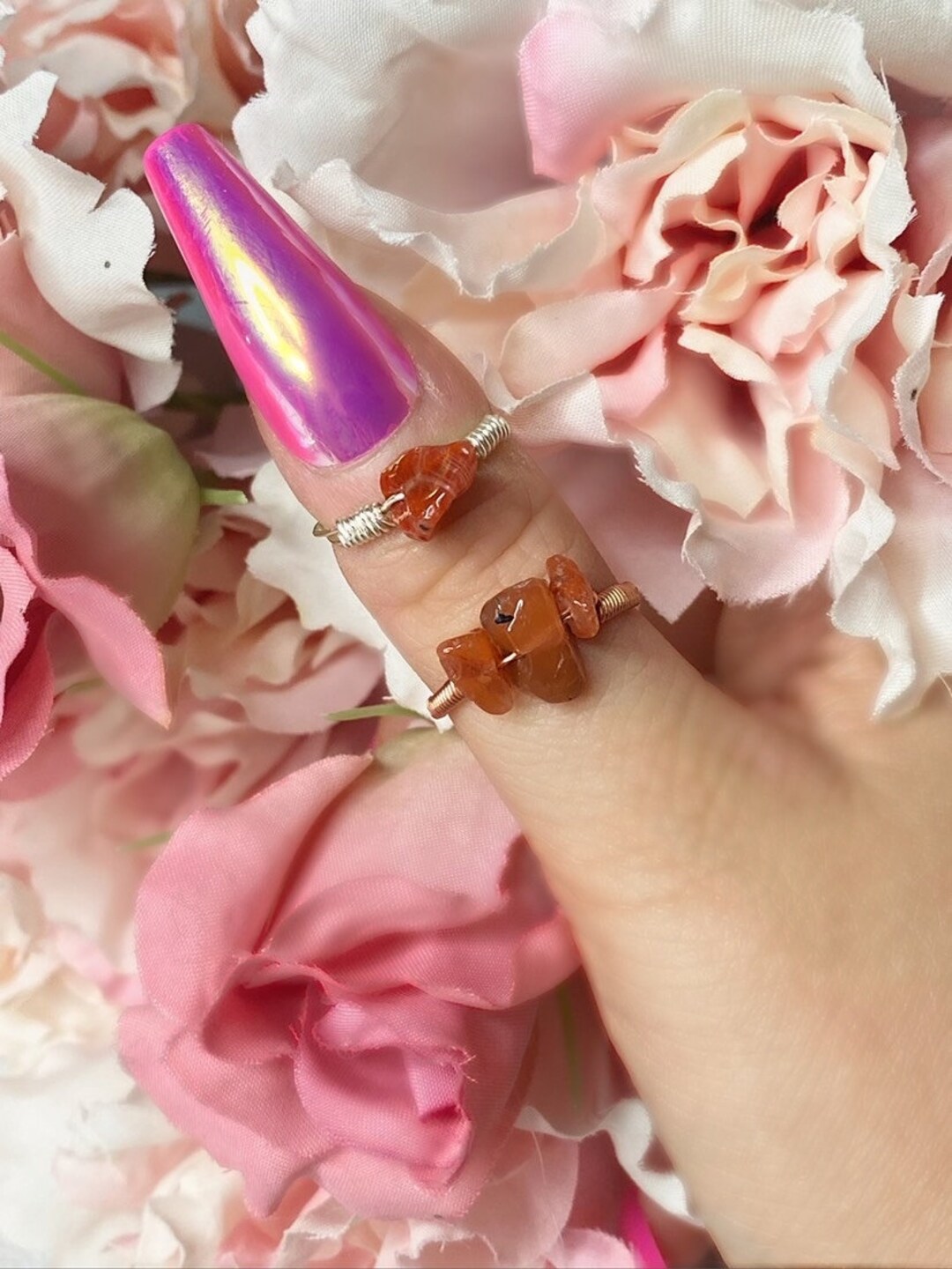 Hand Made Crystal Ring, Carnelian, Crystal Gift Ideas, Crystal