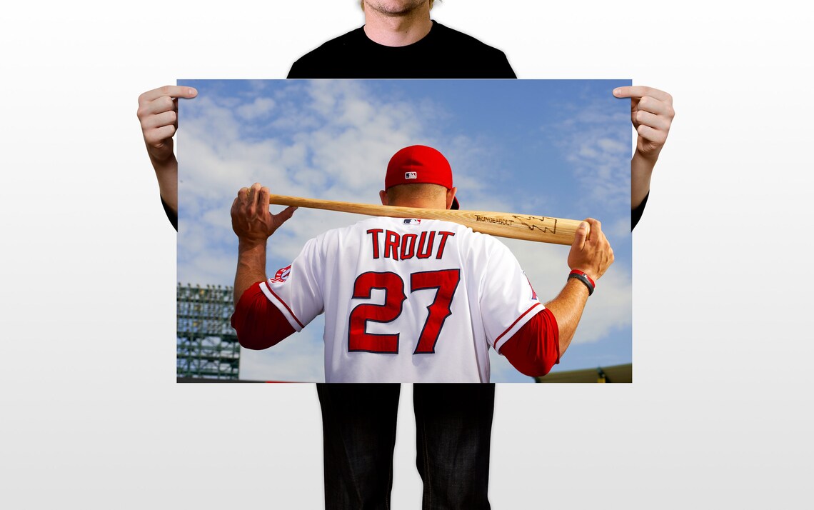 Mike Trout 27 LA Angels Art Wall Indoor Room Outdoor Poster Etsy