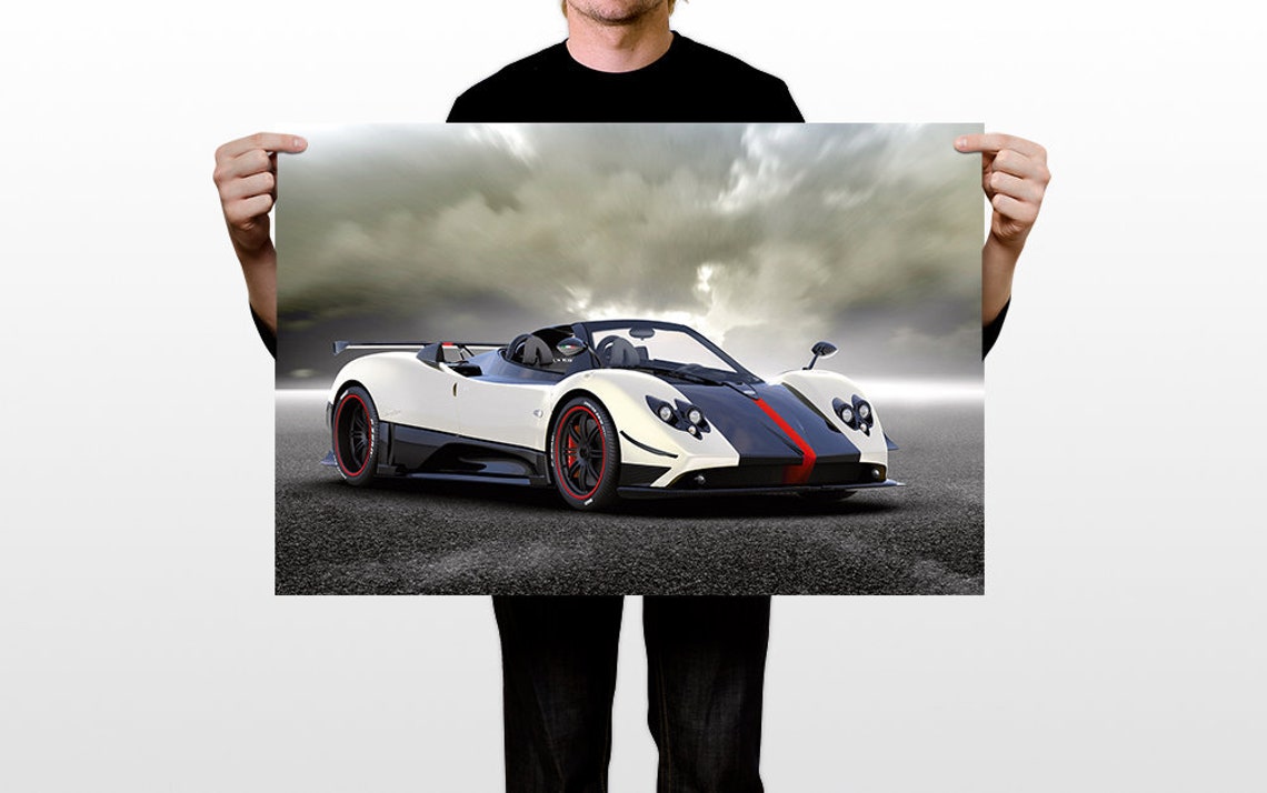 Pagani Zonda Cinque Roadster Racing Car Graphic Print Wall Art Etsy