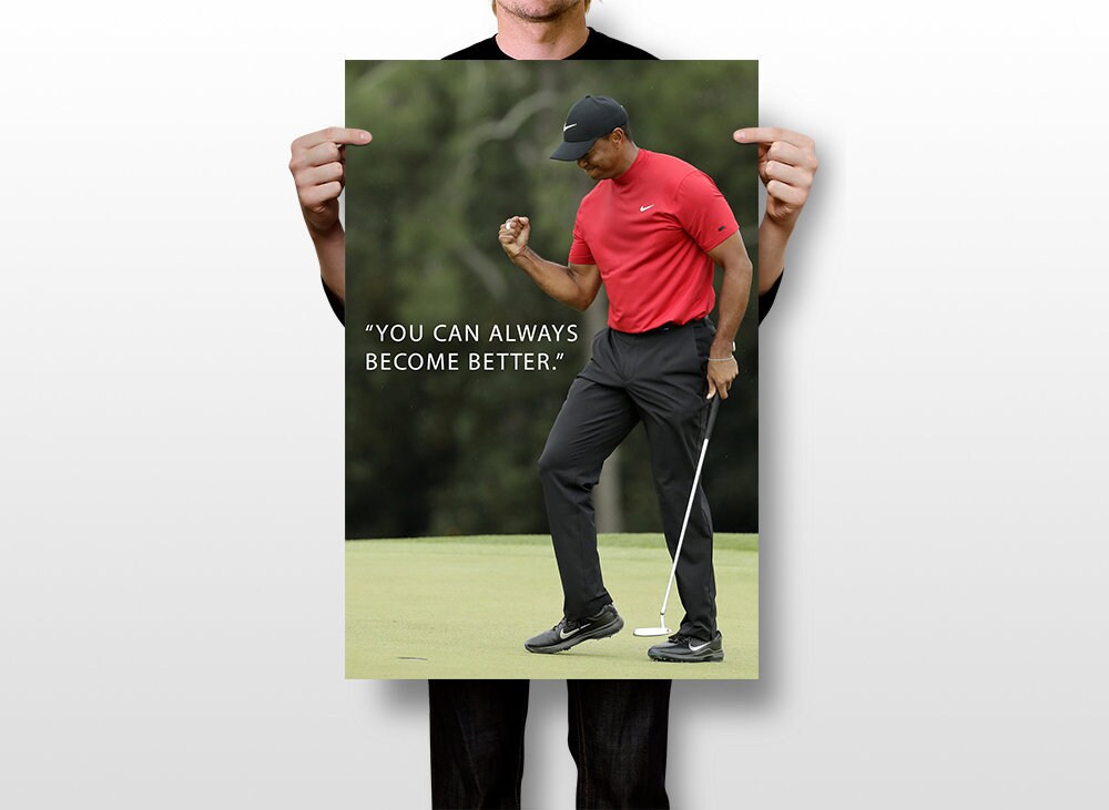 Tiger Woods Quote Golfer Art Wall Indoor Room Outdoor Poster | Etsy