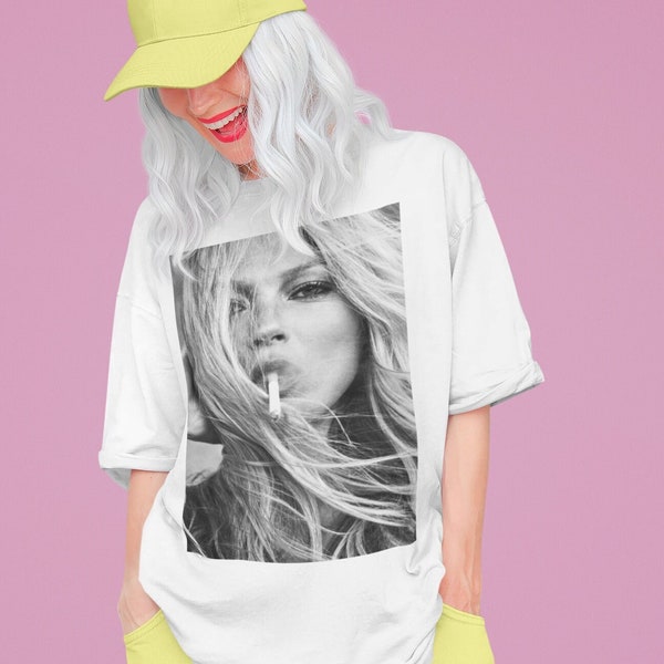 Mode Icon T-shirt, Kate Moss T-shirt, 90er Jahre Shirt, Retro Tee, 90er Supermodel T-shirt, Vintage Print Shirt, 90er Model Print