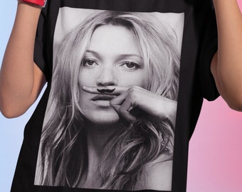 Fashion Icon T-shirt, Kate Moss Retro Casual Tee, Women 90s Fashion Icon T-shirt, Kate Moss Retro Casual Tee, Women 90s